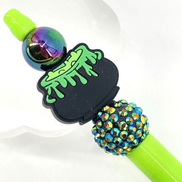 Witches cauldron witch Halloween witchcraft Wicca Wiccan handmade pen NEW beads - Picture 3 of 6